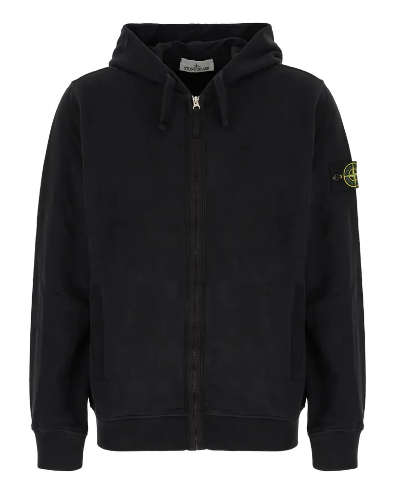 Stone Island 0009 Hoodie aus Bio-Baumwollfleece - Schwarz Schwarz