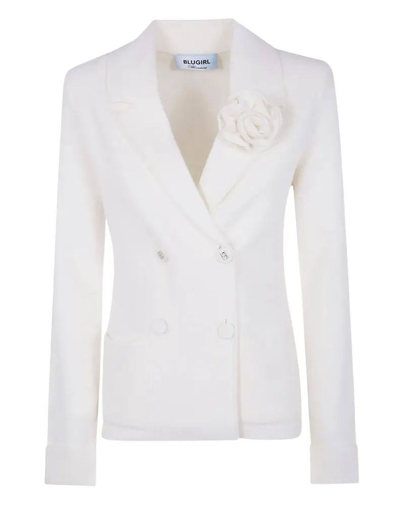 Blumarine Doppelreihiges Sakko mit Brosche - Weiß Weiß