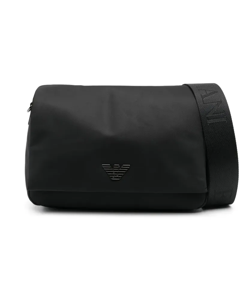Emporio Armani Schultertasche mit Logo-Schild - Schwarz Schwarz
