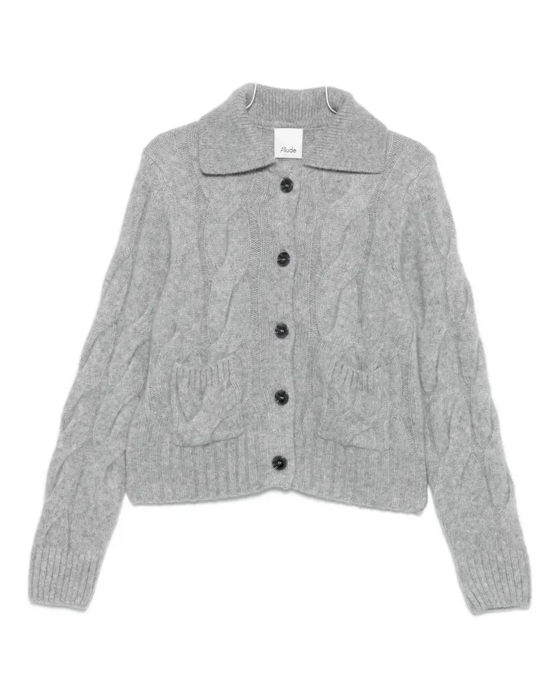 ALLUDE Cardigan mit Zopfmuster - Grau Grau