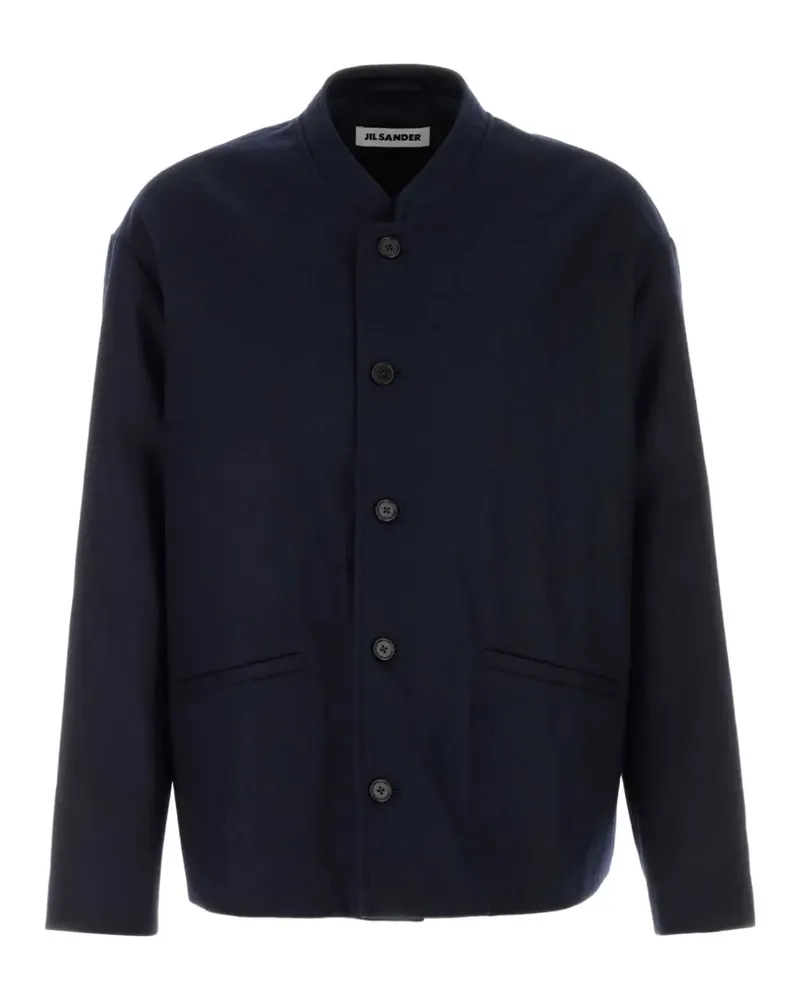 Jil Sander Jacke ohne Kragen - Blau Blau
