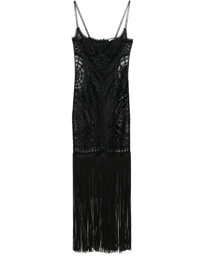 ATTICO Besticktes Midikleid - Schwarz Schwarz