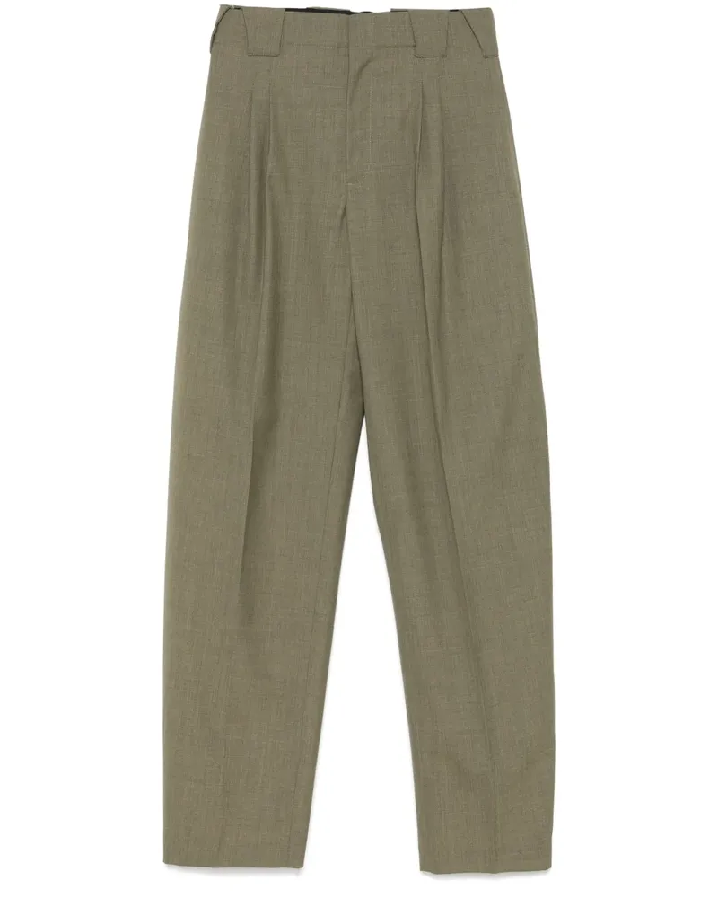 Thierry Mugler Wide-Leg-Hose mit Bundfalten - Grün Grün
