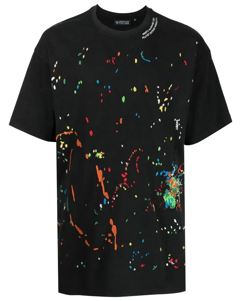 Mostly Heard Rarely Seen T-Shirt mit aufgestickten Farbklecksen - Grau Grau