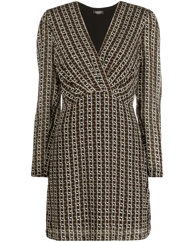 Liu Jo Wickelkleid aus Seide - Schwarz Schwarz