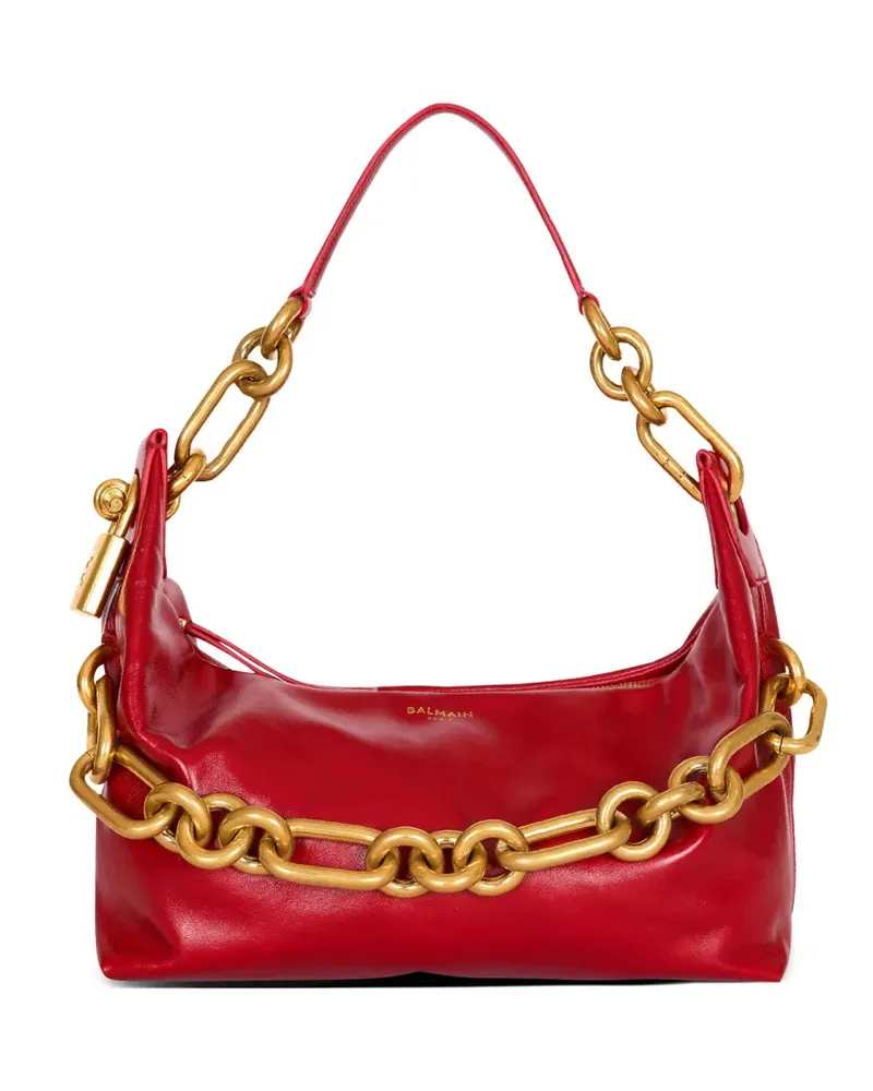 Balmain Mittelgroße Sync Schultertasche - Rot Rot