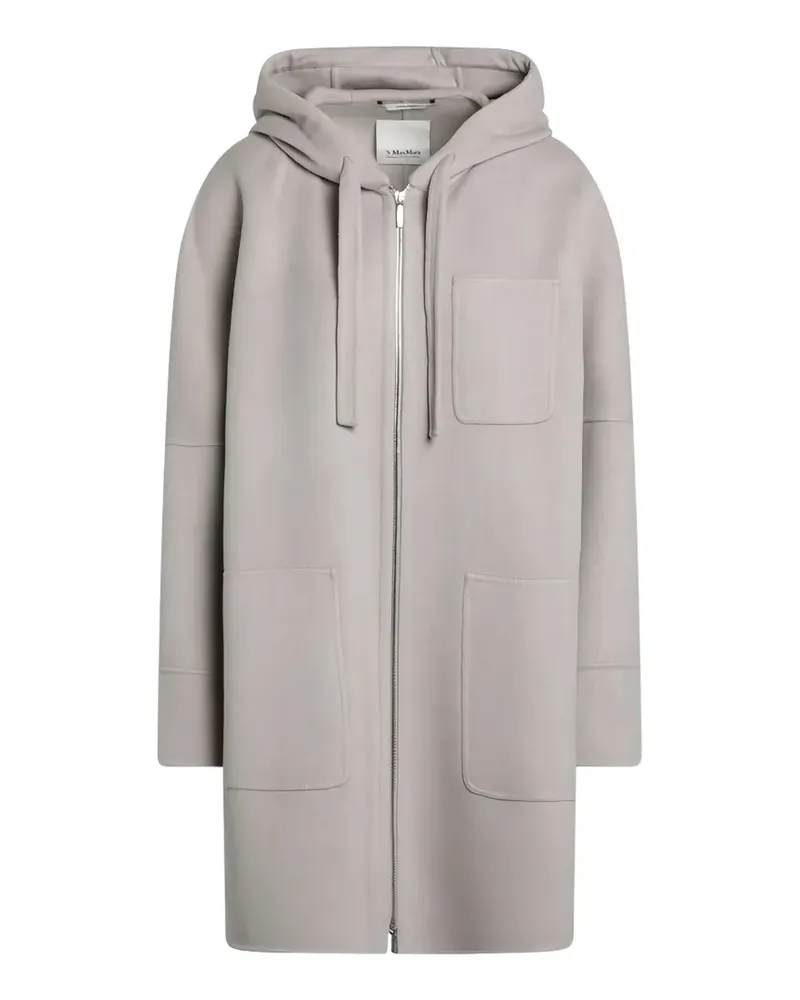 Max Mara Giglio Kapuzenmantel mit Tasche - Grau Grau