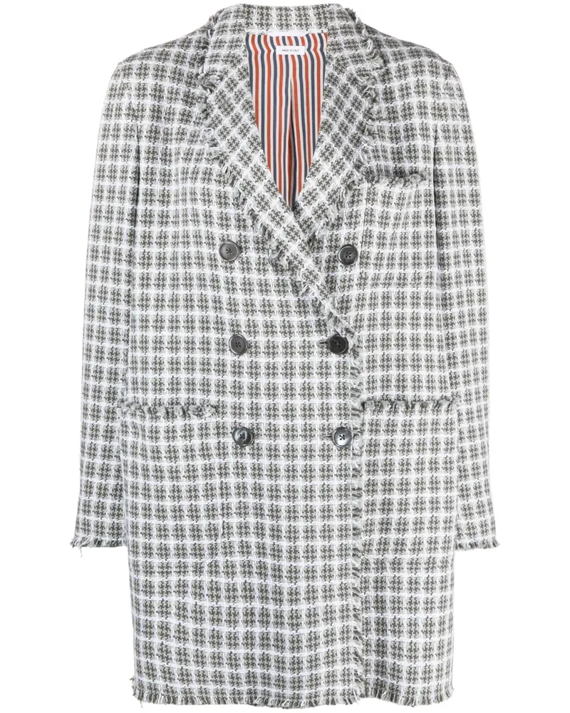 Thom Browne Karierte Oversized-Cabanjacke - Grau Grau