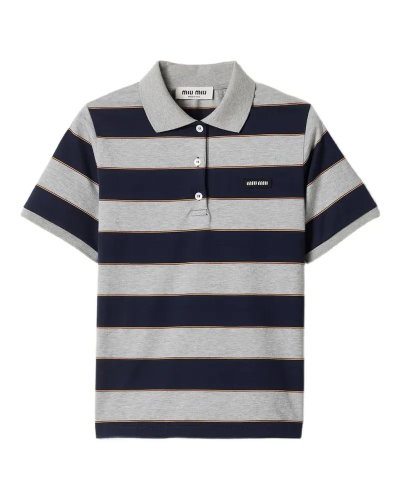 Miu Miu Striped jersey polo shirt - Grau Grau