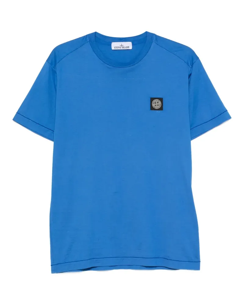 Stone Island T-Shirt mit Logo-Patch - Blau Blau