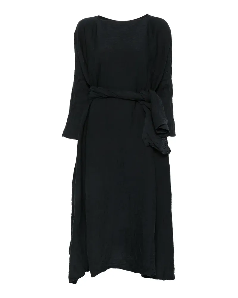 Daniela Gregis belted crinkled-finish midi dress - Schwarz Schwarz