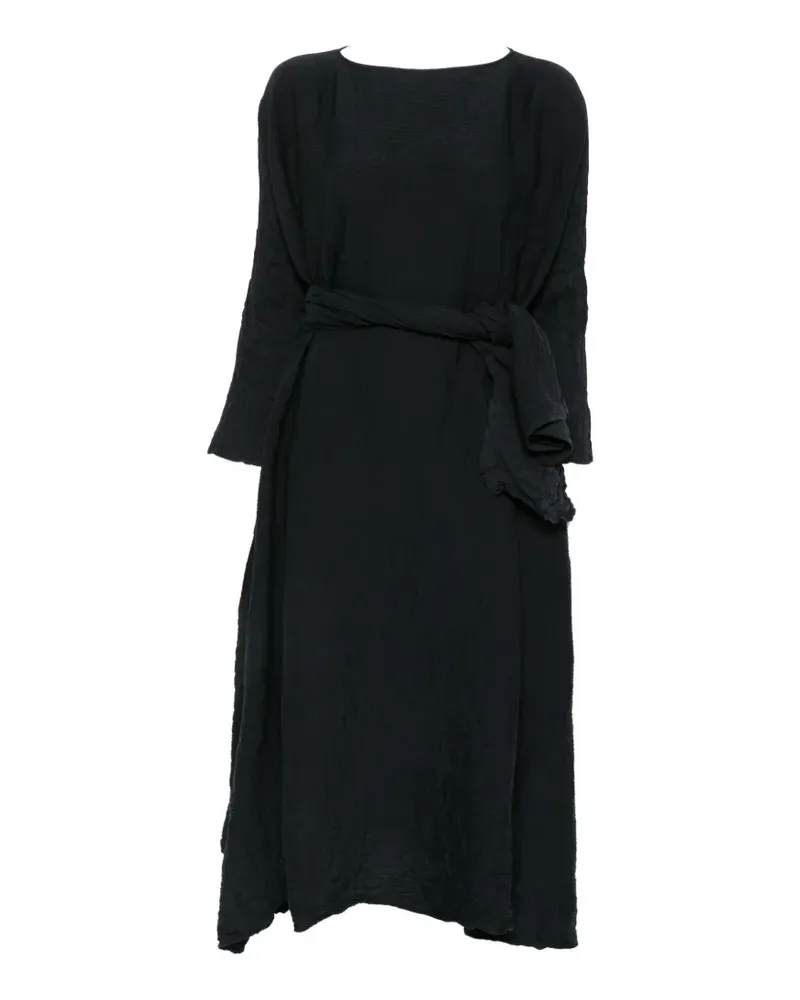 Daniela Gregis belted crinkled-finish midi dress - Schwarz Schwarz