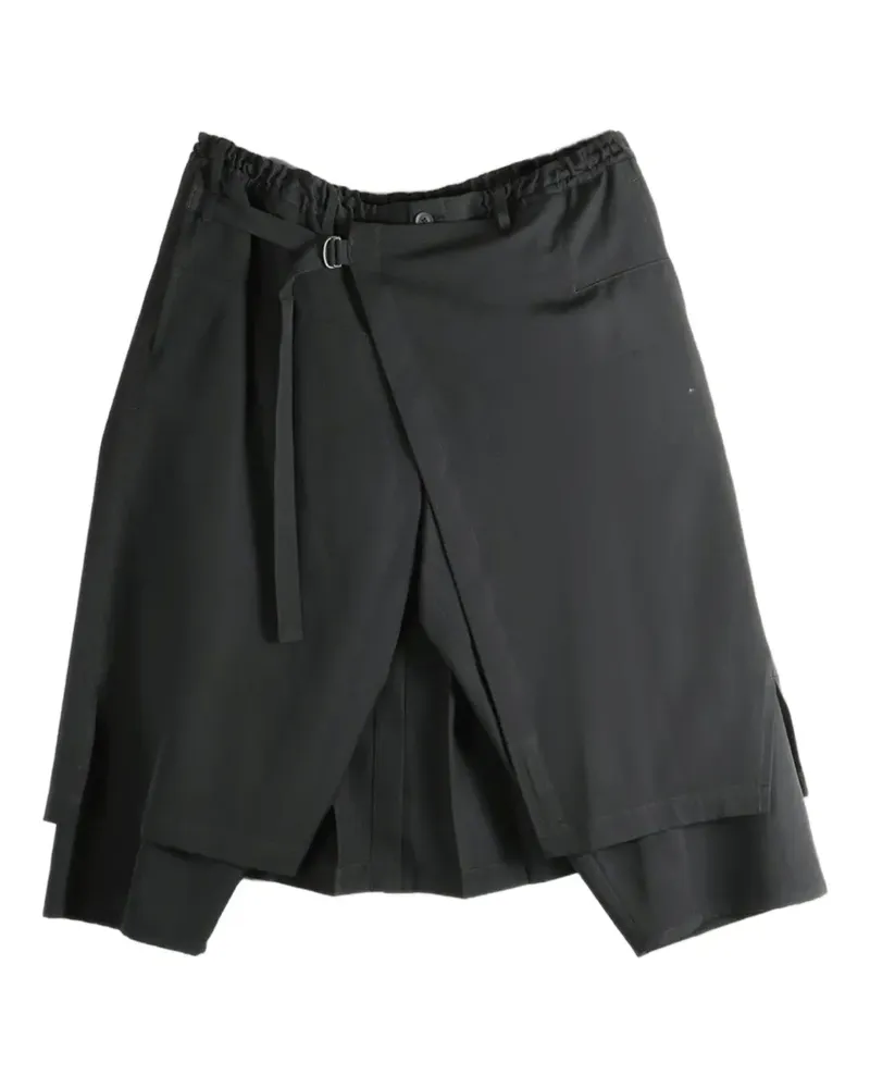 Yohji Yamamoto layered d-ring trousers - Schwarz Schwarz