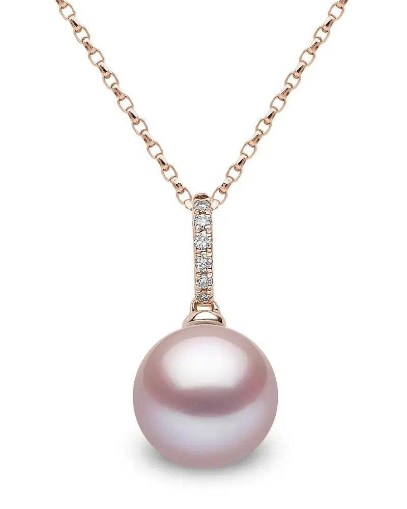 YOKO London 18kt Rotgold-Perlenanhänger mit Diamanten - Rosa Rosa