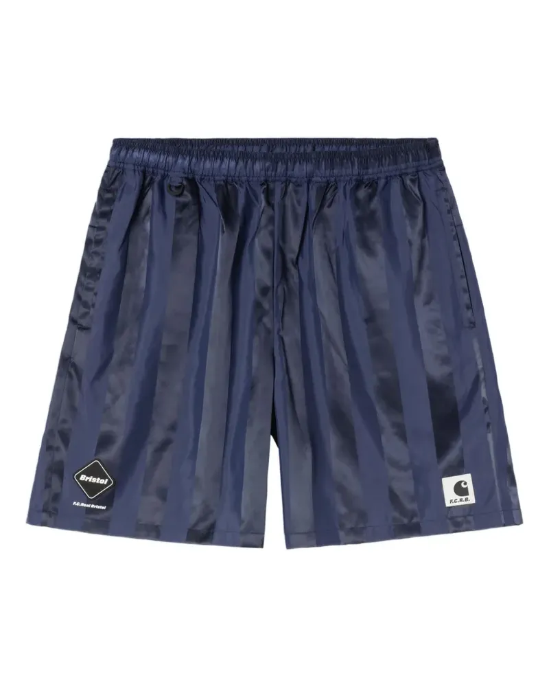 Carhartt WIP x F.C.Real Bristol striped-satin track shorts - Blau Blau