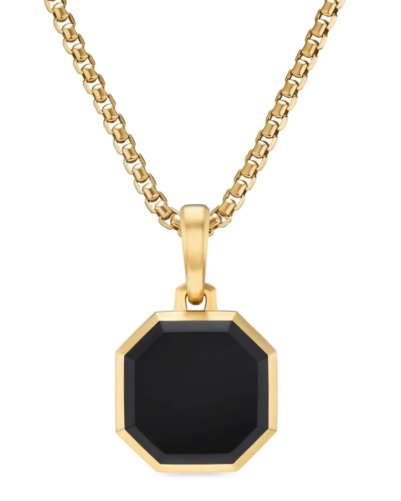David Yurman 18kt Faceted Gelbgoldamulett mit Onyx 16mm - Schwarz Schwarz
