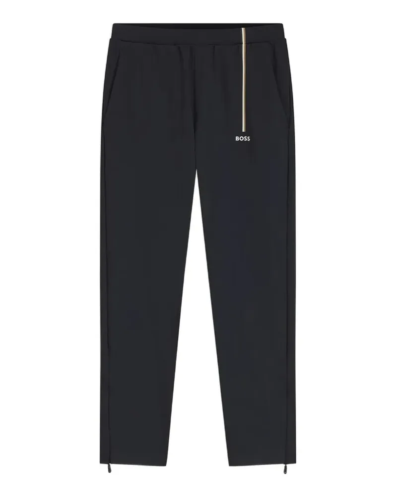 HUGO BOSS logo-print stripe-detail track pants - Schwarz Schwarz
