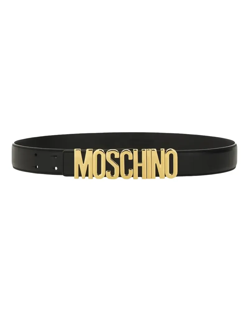 Moschino logo-buckle belt - Schwarz Schwarz