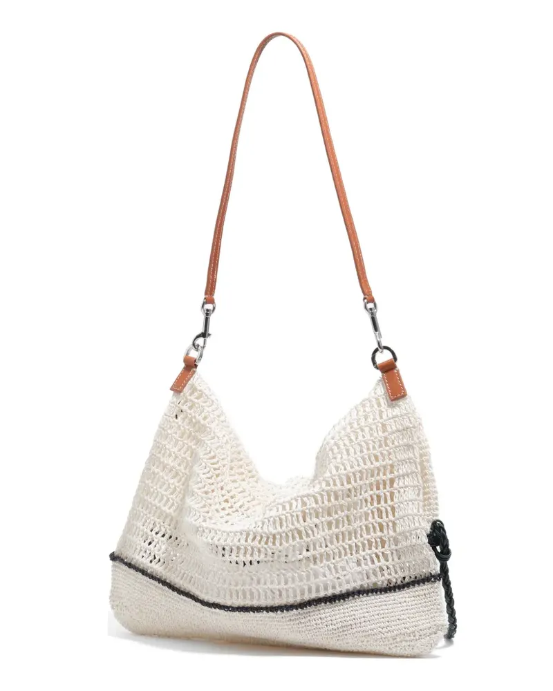 BIMBA Y LOLA medium crochet-knit shoulder bag - Weiß Weiß