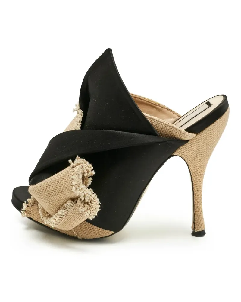 N° 21 Peeptoe-Sandalen mit Knoten - Schwarz Schwarz