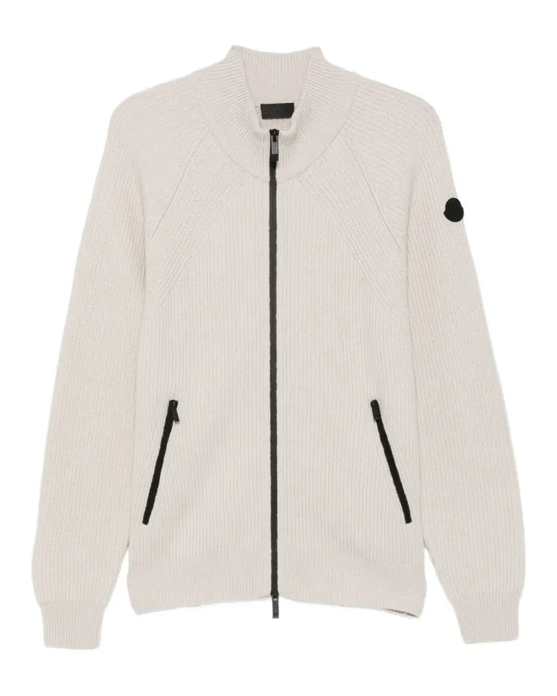 Moncler Gerippter Cardigan mit Reißverschluss - Nude Nude