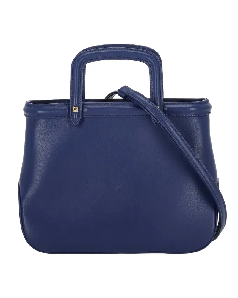 Rodo tonal topstitching leather tote bag - Blau Blau