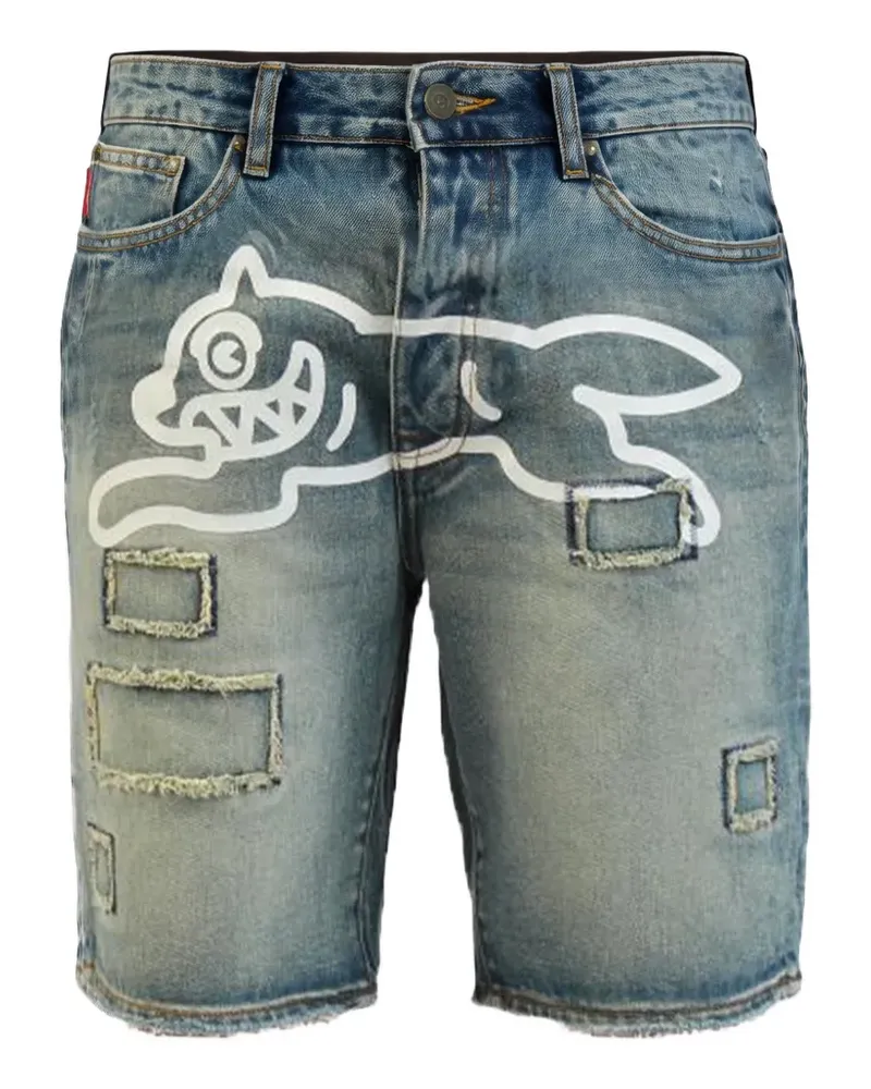 ICECREAM Jeans-Shorts mit grafischem Print - Blau Blau