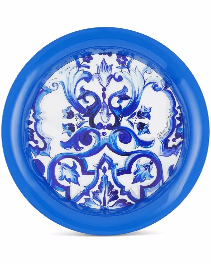 Dolce & Gabbana Teller mit mediterranem Print - Blau Blau