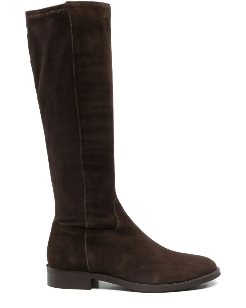 Julie Dee Kniehohe Stiefel aus Kalbswildleder - Braun Braun