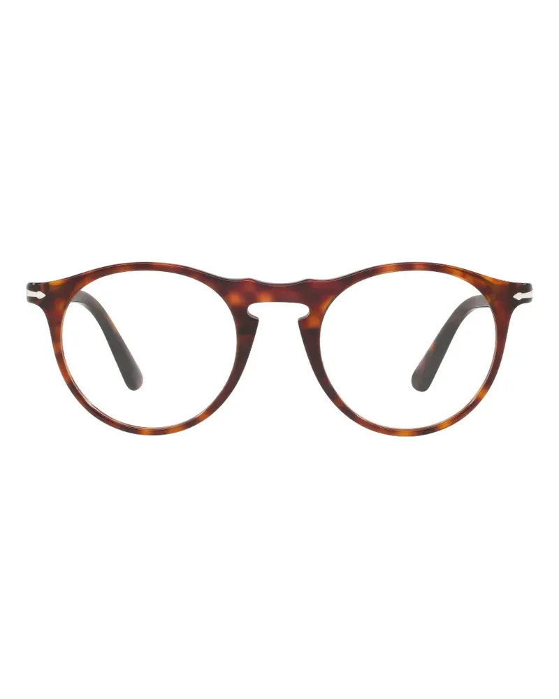 Persol Runde Brille in Schildpattoptik - Braun Braun