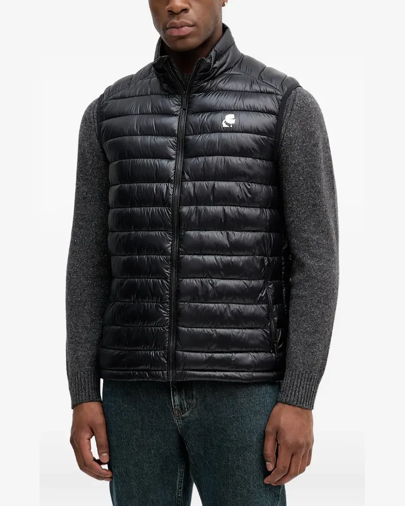 Karl Lagerfeld logo zip-up gilet - Schwarz Schwarz