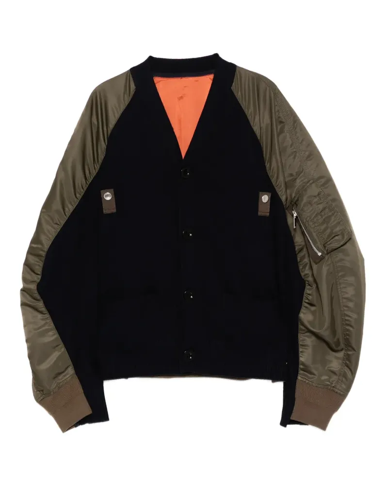 Sacai Cardigan aus Twill - Grün Grün
