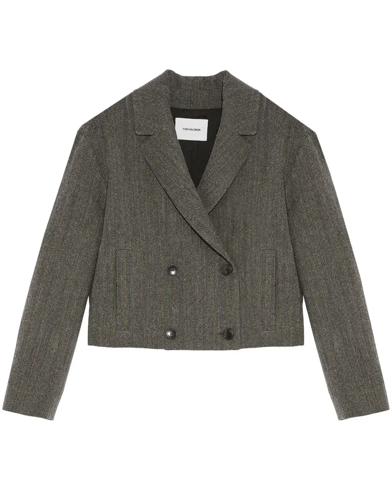 Yves Salomon Jacke mit fallendem Revers - Grau Grau