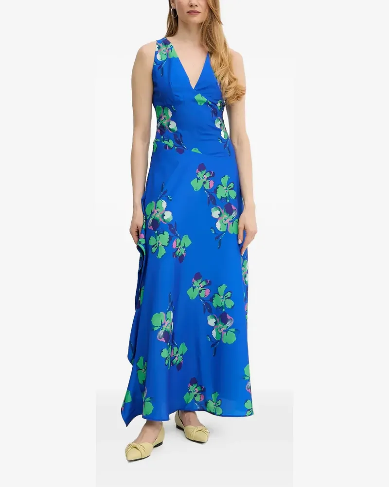 Morgan floral V-neck maxi dress - Blau Blau