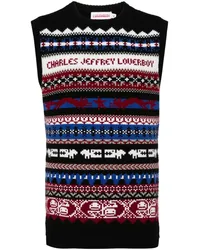 Charles Jeffrey Loverboy Strickoberteil mit Fair-Isle-Intarsie Schwarz