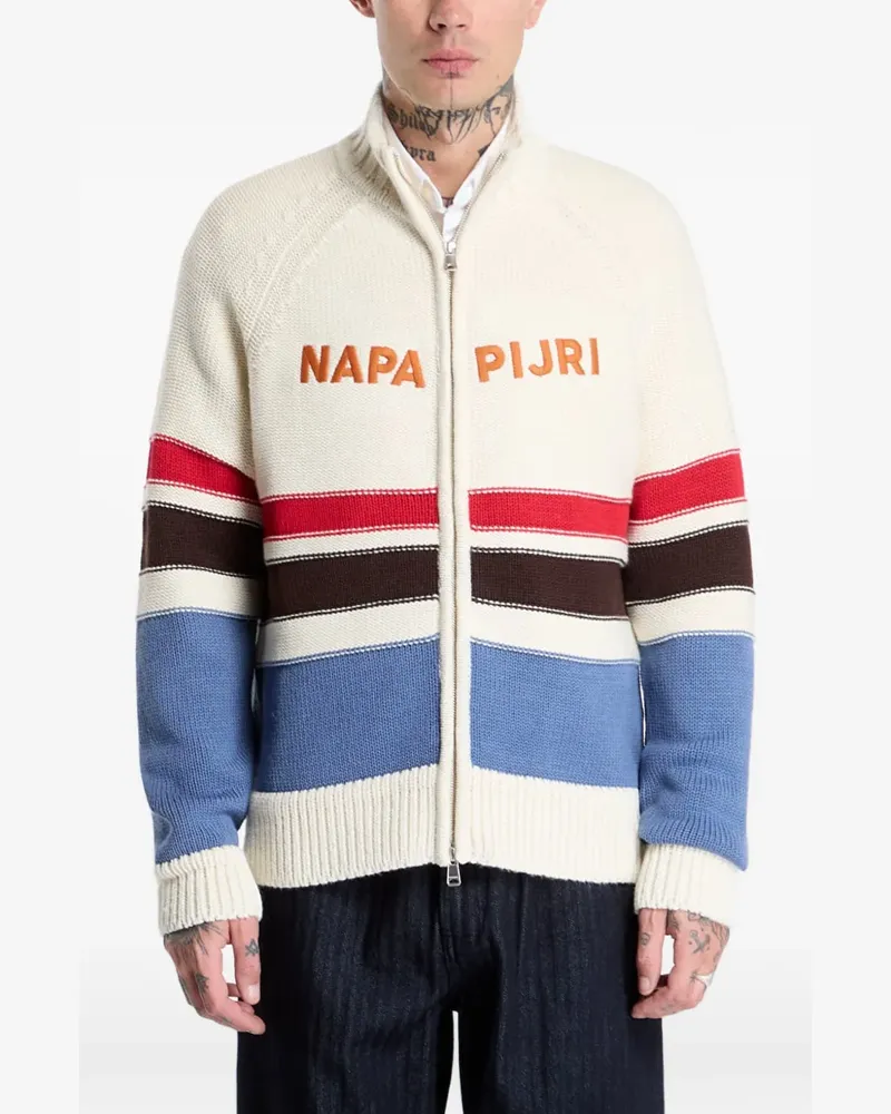 Napapijri Aldar logo-embroidered striped sweater - Nude Nude