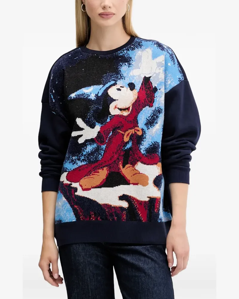 Desigual graphic print crew-neck sweatshirt - Blau Blau