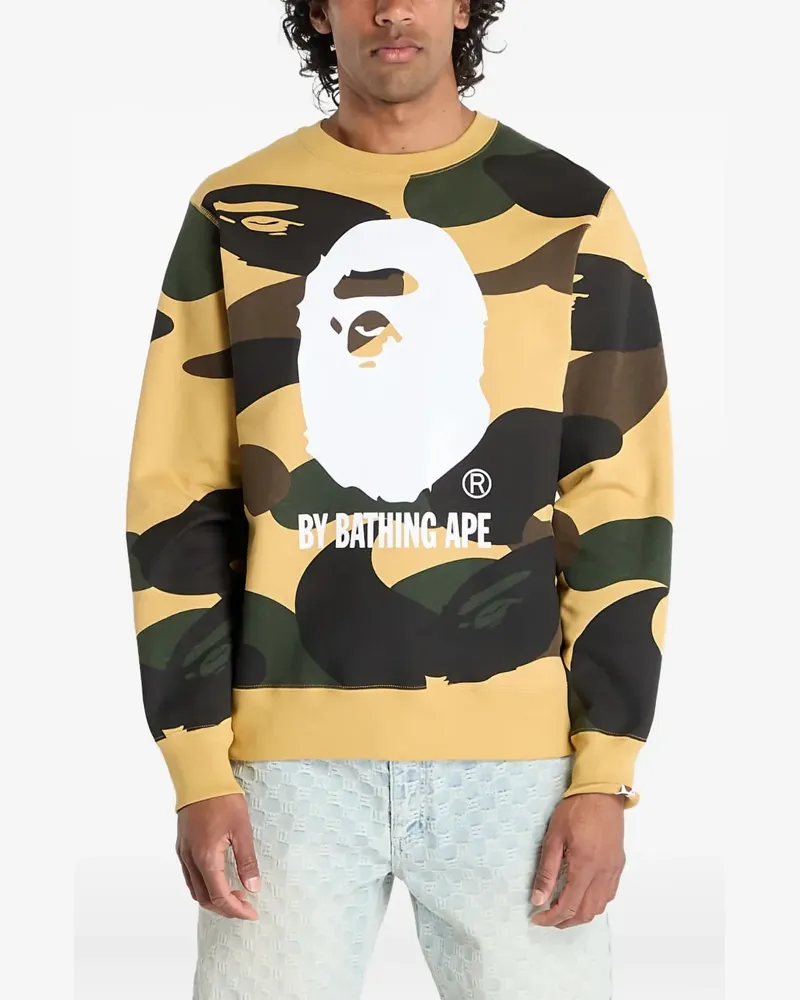 BAPE Sweatshirt mit Camouflage-Print - Gelb Gelb