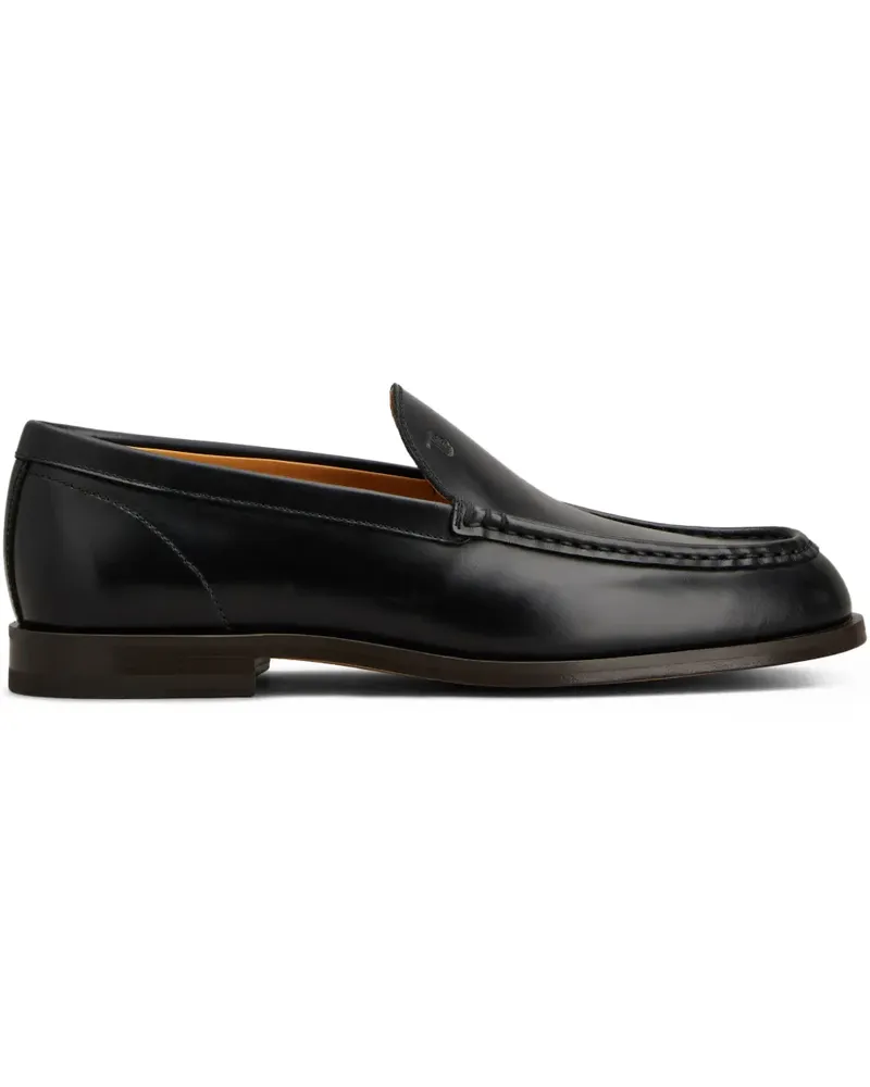 TOD'S embossed-logo leather loafers - Schwarz Schwarz