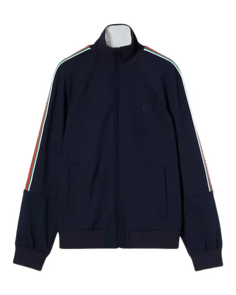 Gucci Webstreifen-Pullover mit Logo-Stickerei - Blau Blau