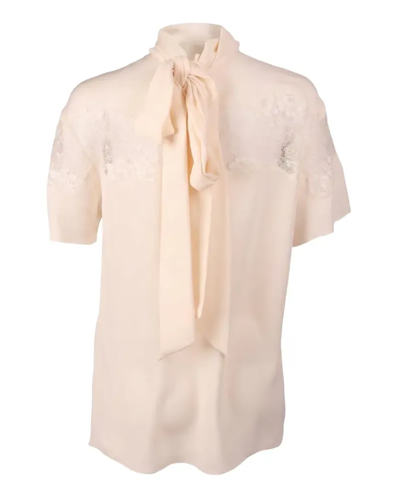 Valentino Garavani Bluse mit Spitzeneinsätzen und Schleifendetail - Nude Nude
