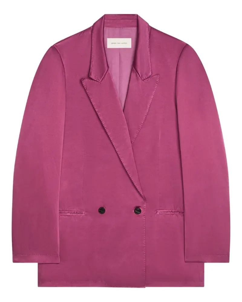 Dries van Noten Doppelreihiger Blazer aus Satin - Violett Violett