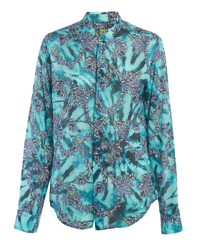Versace Jeans gems-print long-sleeve shirt - Blau Blau