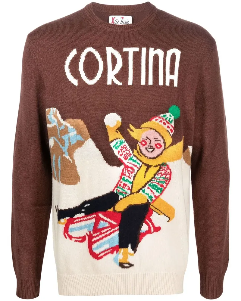 MC2 Saint Barth Cortina Intarsien-Pullover - Braun Braun