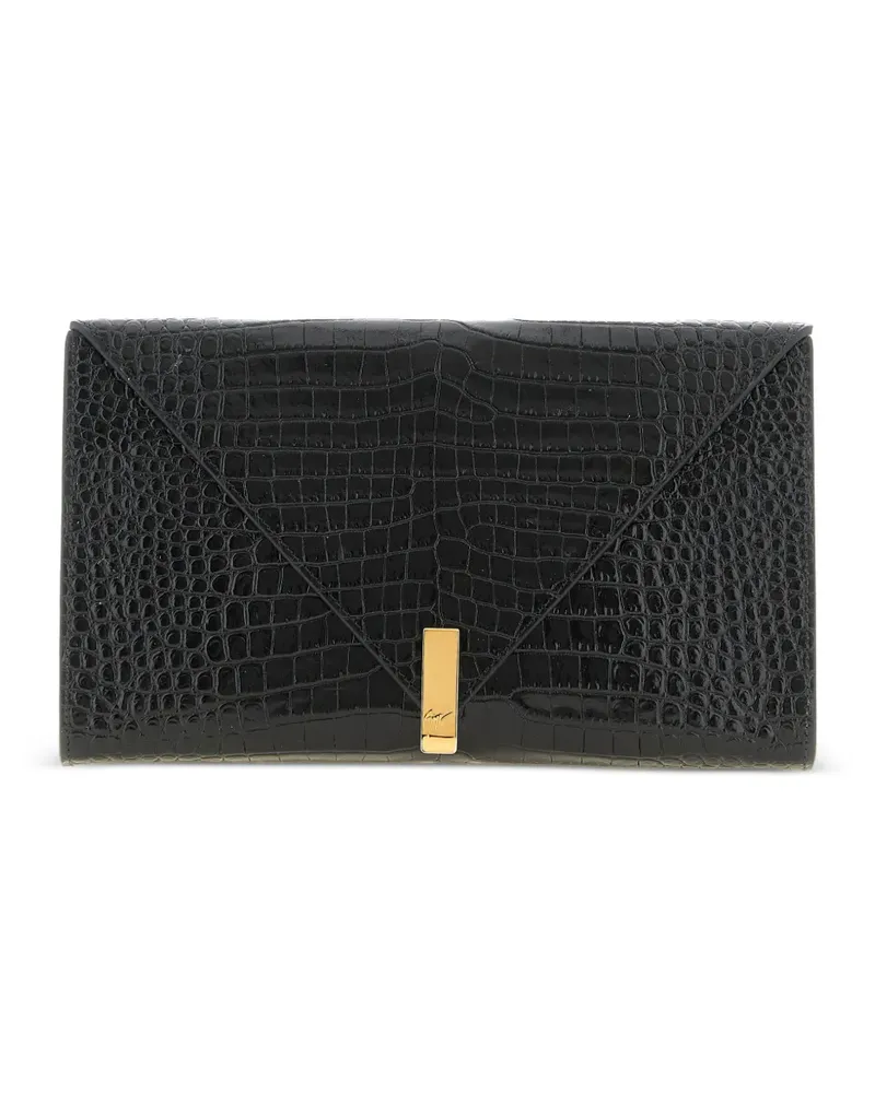 Giuseppe Zanotti Clutch in Kuvertform mit Kroko-Print - Schwarz Schwarz