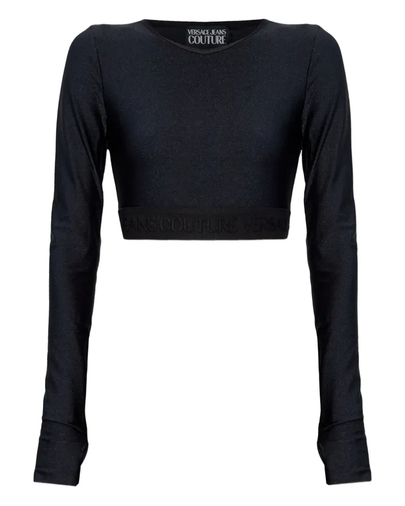 Versace Jeans T-Shirt mit Logo-Bund - Schwarz Schwarz