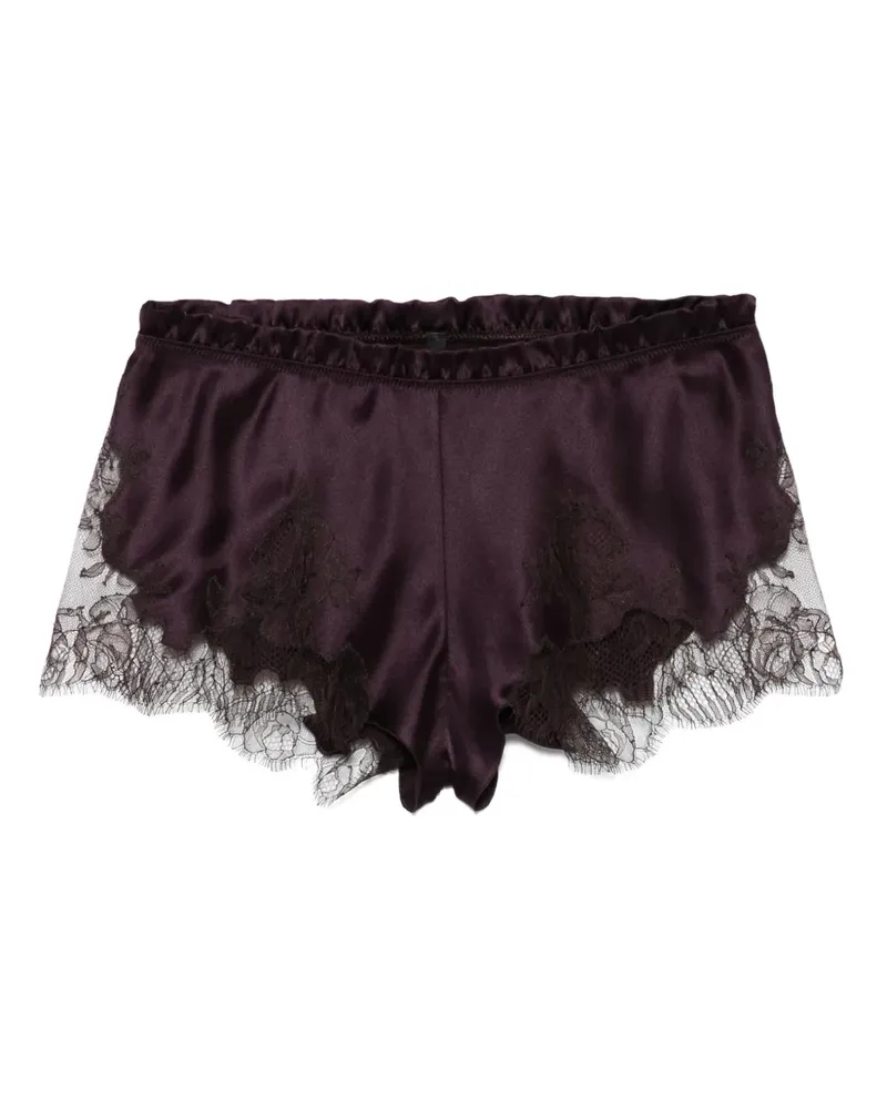 Carine Gilson Pyjama-Shorts aus Calais-Caudry-Spitze - Violett Violett