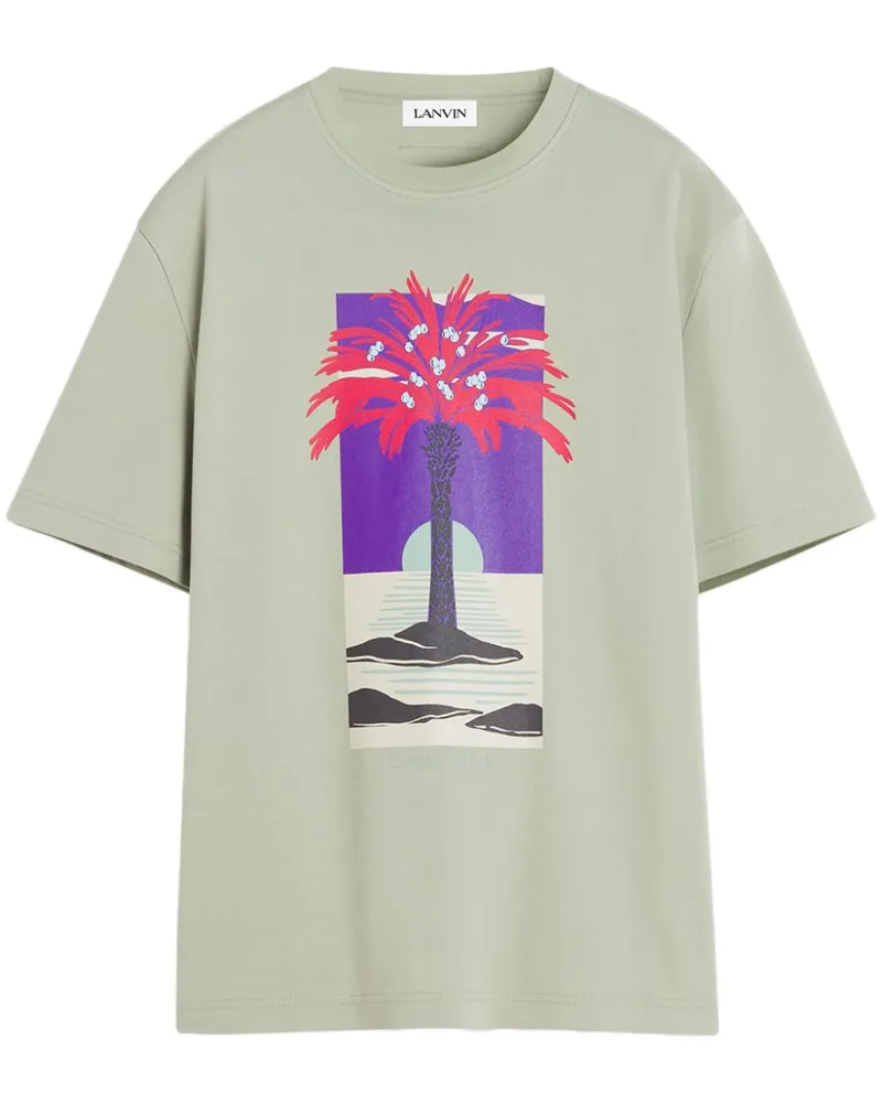 Lanvin T-Shirt mit grafischem Print - Grün Grün