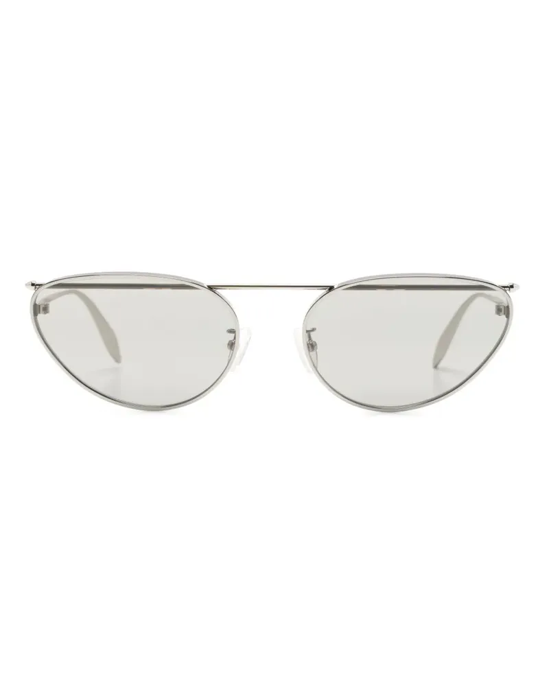 Alexander McQueen Cat-Eye-Sonnenbrille mit Piercing - Silber Silber