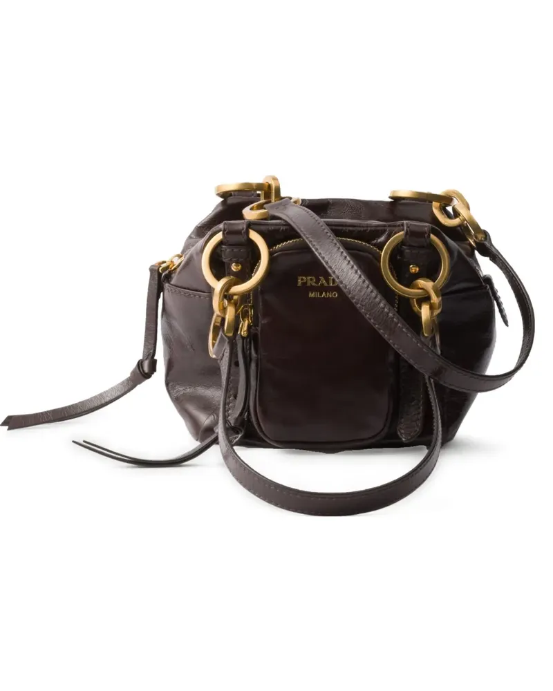 Prada Mini Dangle Tote Bag - Braun Braun